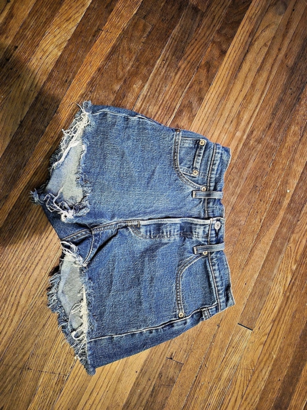 Levi's 501 Distressed Denim Jean Shorts Waist 25